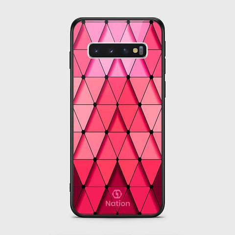 Samsung Galaxy S10 Cover - ONation Pyramid Series - HQ Ultra Shine Premium Infinity Glass Soft Silicon Borders Case