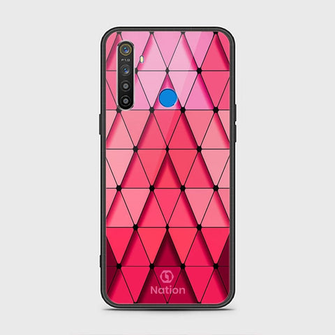 Realme 5 Cover - ONation Pyramid Series - HQ Ultra Shine Premium Infinity Glass Soft Silicon Borders Case