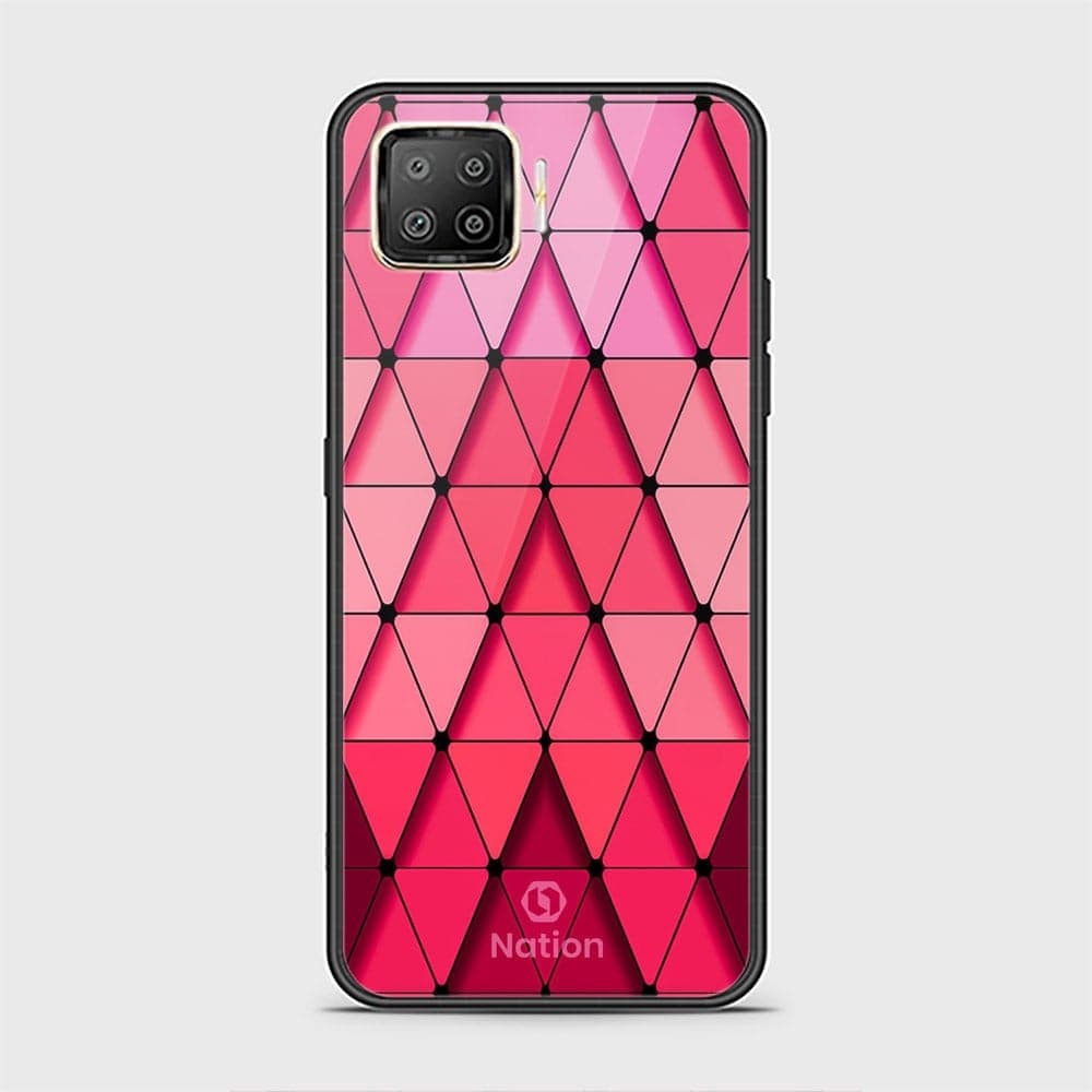 Oppo F17 Cover - ONation Pyramid Series - HQ Ultra Shine Premium Infinity Glass Soft Silicon Borders Case