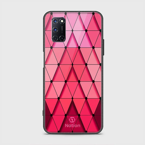 Oppo A92 Cover - ONation Pyramid Series - HQ Ultra Shine Premium Infinity Glass Soft Silicon Borders Case