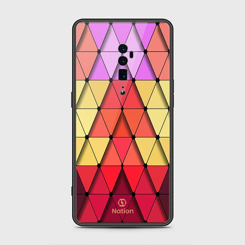 Oppo Reno 10x Zoom Cover - ONation Pyramid Series - HQ Ultra Shine Premium Infinity Glass Soft Silicon Borders Case