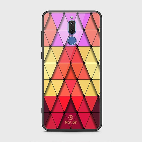 Huawei Mate 10 Lite Cover - ONation Pyramid Series - HQ Ultra Shine Premium Infinity Glass Soft Silicon Borders Case