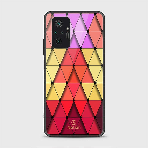 Xiaomi Redmi Note 10 Pro 4G Cover - ONation Pyramid Series - HQ Ultra Shine Premium Infinity Glass Soft Silicon Borders Case