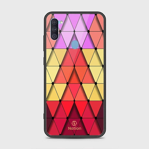 Samsung Galaxy M11 Cover - ONation Pyramid Series - HQ Ultra Shine Premium Infinity Glass Soft Silicon Borders Case