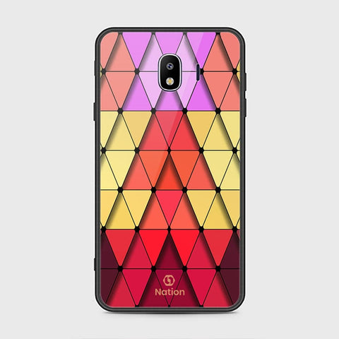 Samsung Galaxy J4 2018 Cover - ONation Pyramid Series - HQ Ultra Shine Premium Infinity Glass Soft Silicon Borders Case