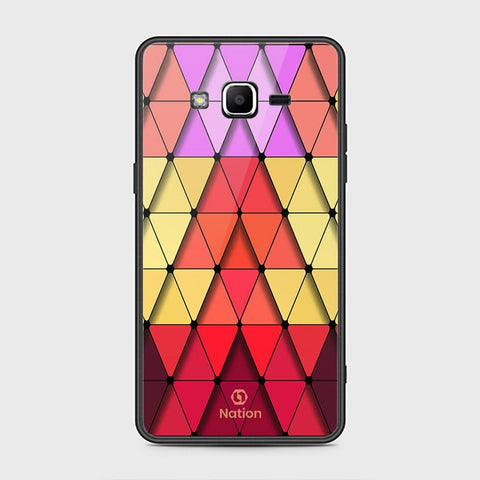 Samsung Galaxy J2 Prime Cover - ONation Pyramid Series - HQ Ultra Shine Premium Infinity Glass Soft Silicon Borders Case