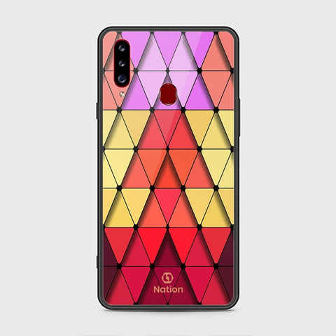 Samsung Galaxy A20s Cover - ONation Pyramid Series - HQ Ultra Shine Premium Infinity Glass Soft Silicon Borders Case