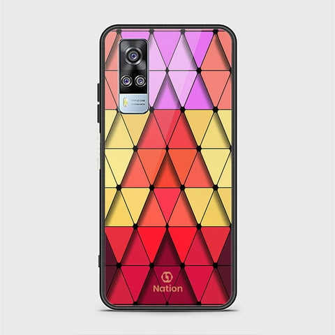 Vivo Y51 (2020 December) Cover - ONation Pyramid Series - HQ Ultra Shine Premium Infinity Glass Soft Silicon Borders Case