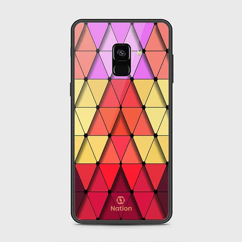 Samsung Galaxy A8 2018 Cover - Onation Pyramid Series - HQ Ultra Shine Premium Infinity Glass Soft Silicon Borders Case