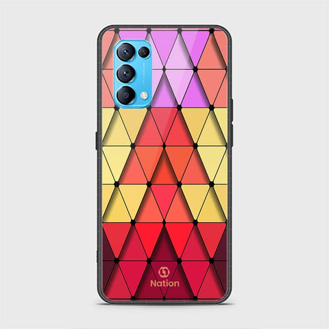 Oppo Find X3 Lite Cover - ONation Pyramid Series - HQ Ultra Shine Premium Infinity Glass Soft Silicon Borders Case