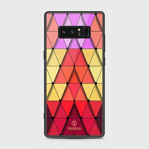 Samsung Galaxy Note 8 Cover - Onation Pyramid Series - HQ Ultra Shine Premium Infinity Glass Soft Silicon Borders Case