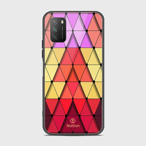 Xiaomi Poco M3 Cover - Onation Pyramid Series - HQ Ultra Shine Premium Infinity Glass Soft Silicon Borders Case