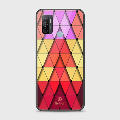 Oppo A53 Cover - Onation Pyramid Series - HQ Ultra Shine Premium Infinity Glass Soft Silicon Borders Case