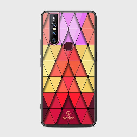 Vivo V15 Cover - Onation Pyramid Series - HQ Ultra Shine Premium Infinity Glass Soft Silicon Borders Case