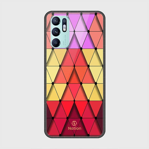 Oppo Reno 6 Cover - Onation Pyramid Series - HQ Ultra Shine Premium Infinity Glass Soft Silicon Borders Case