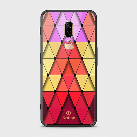 OnePlus 6 Cover- Onation Pyramid Series - HQ Ultra Shine Premium Infinity Glass Soft Silicon Borders Case