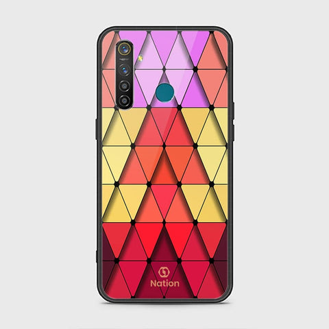 Realme 5 Pro Cover - ONation Pyramid Series - HQ Ultra Shine Premium Infinity Glass Soft Silicon Borders Case