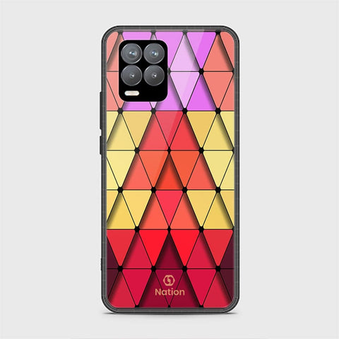 Realme 8 Cover - ONation Pyramid Series - HQ Ultra Shine Premium Infinity Glass Soft Silicon Borders Case