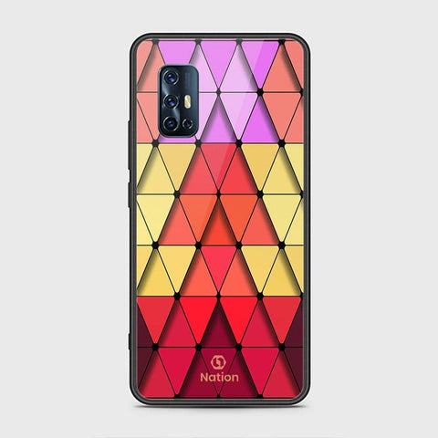 Vivo V17 Cover - ONation Pyramid Series - HQ Ultra Shine Premium Infinity Glass Soft Silicon Borders Case