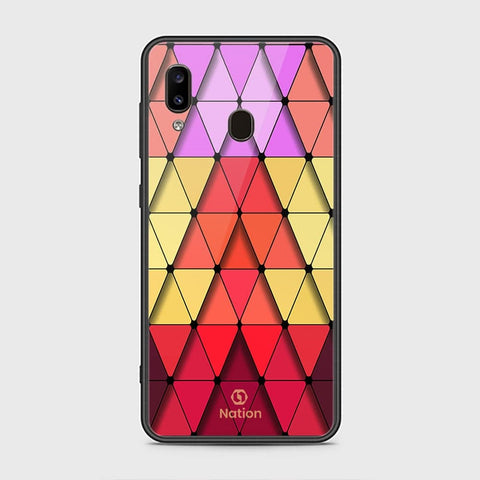 Samsung Galaxy A30 Cover - ONation Pyramid Series - HQ Ultra Shine Premium Infinity Glass Soft Silicon Borders Case