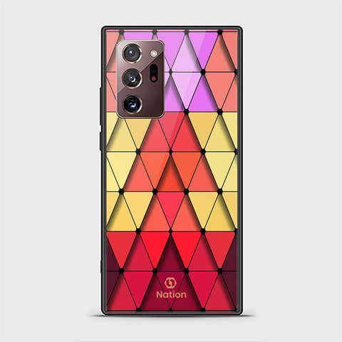 Samsung Galaxy Note 20 Ultra Cover - ONation Pyramid Series - HQ Ultra Shine Premium Infinity Glass Soft Silicon Borders Case
