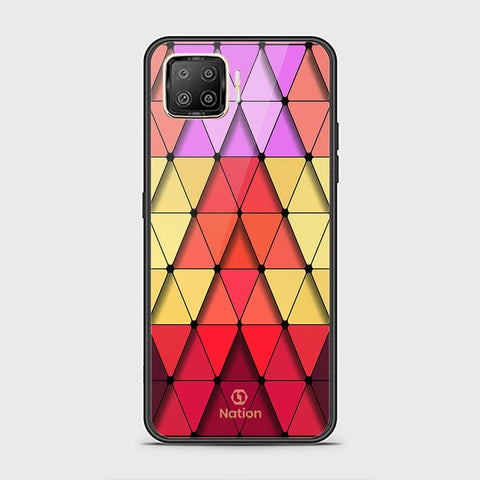 Oppo Reno 4F Cover - ONation Pyramid Series - HQ Ultra Shine Premium Infinity Glass Soft Silicon Borders Case