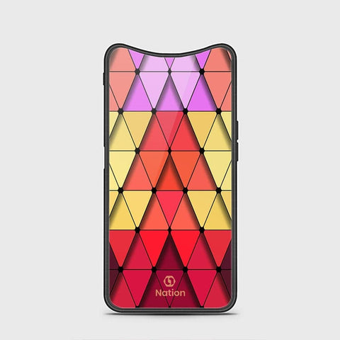 Oppo Find X Cover - ONation Pyramid Series - HQ Ultra Shine Premium Infinity Glass Soft Silicon Borders Case