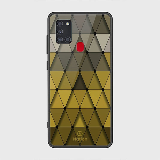 Samsung Galaxy A21s Cover - ONation Pyramid Series - HQ Ultra Shine Premium Infinity Glass Soft Silicon Borders Case