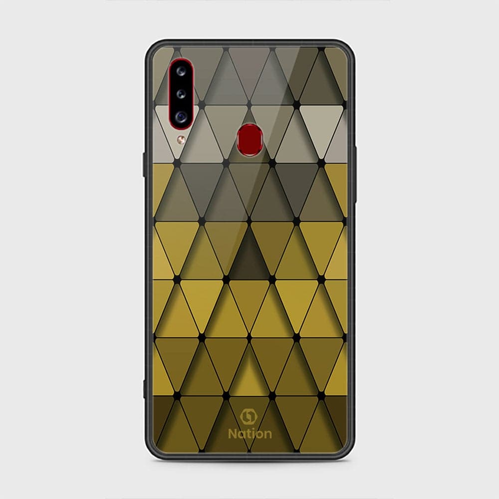 Samsung Galaxy A20s Cover - ONation Pyramid Series - HQ Ultra Shine Premium Infinity Glass Soft Silicon Borders Case