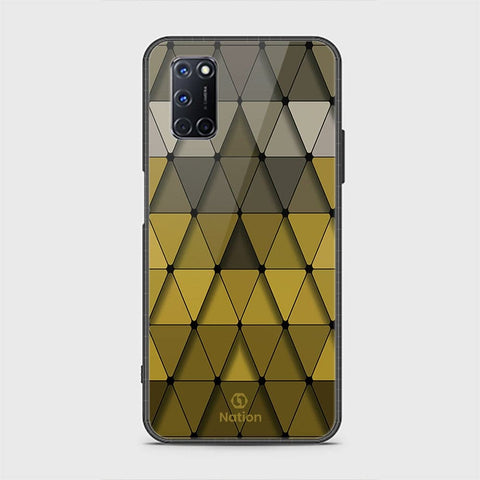 Oppo A92 Cover - ONation Pyramid Series - HQ Ultra Shine Premium Infinity Glass Soft Silicon Borders Case