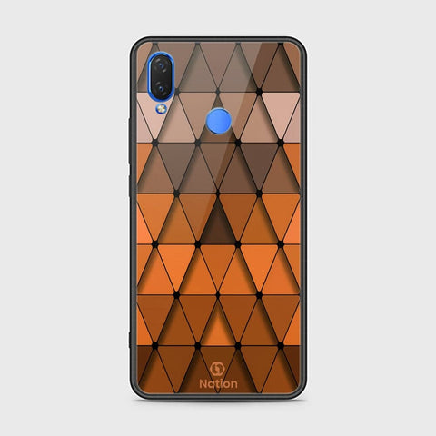 Huawei Honor 8C Cover - ONation Pyramid Series - HQ Ultra Shine Premium Infinity Glass Soft Silicon Borders Case