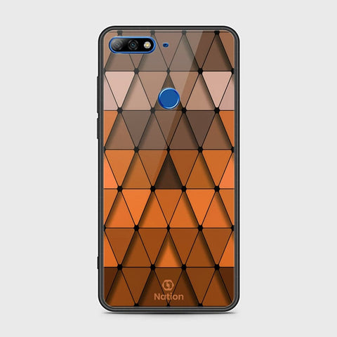 Huawei Honor 7C Cover - ONation Pyramid Series - HQ Ultra Shine Premium Infinity Glass Soft Silicon Borders Case