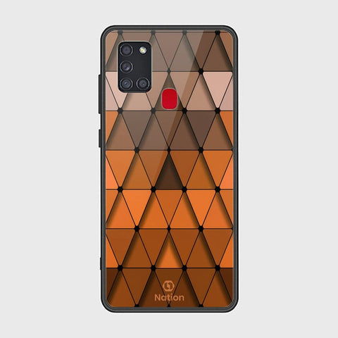 Samsung Galaxy A21s Cover - ONation Pyramid Series - HQ Ultra Shine Premium Infinity Glass Soft Silicon Borders Case