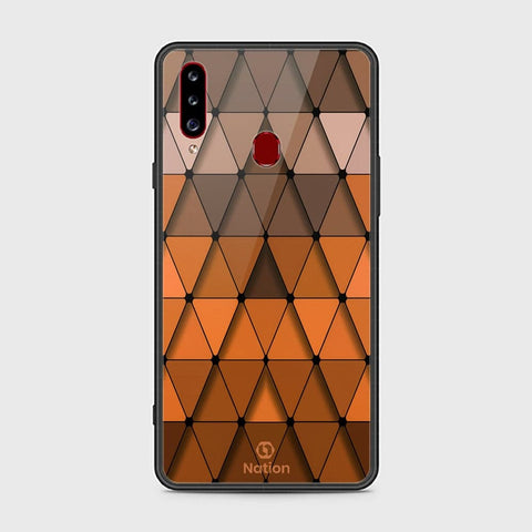 Samsung Galaxy A20s Cover - ONation Pyramid Series - HQ Ultra Shine Premium Infinity Glass Soft Silicon Borders Case