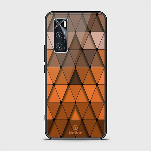 Vivo V20 SE Cover - ONation Pyramid Series - HQ Ultra Shine Premium Infinity Glass Soft Silicon Borders Case