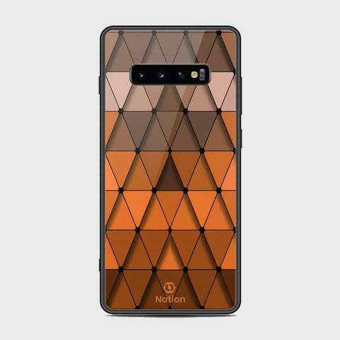 Samsung Galaxy S10 Plus Cover - Onation Pyramid Series - HQ Ultra Shine Premium Infinity Glass Soft Silicon Borders Case