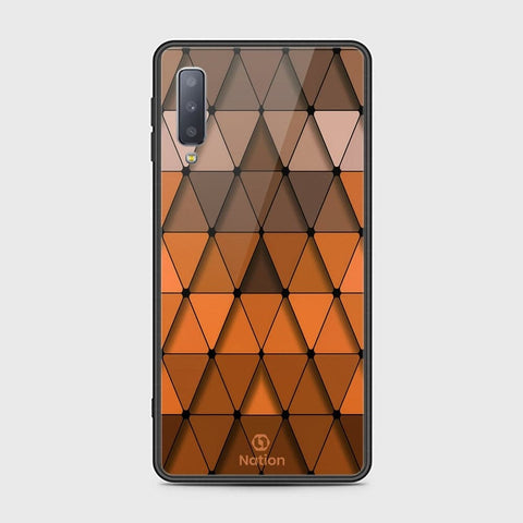 Samsung Galaxy A7 2018 Cover - Onation Pyramid Series - HQ Ultra Shine Premium Infinity Glass Soft Silicon Borders Case