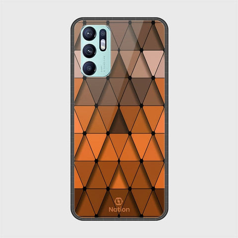 Oppo Reno 6 Cover - Onation Pyramid Series - HQ Ultra Shine Premium Infinity Glass Soft Silicon Borders Case