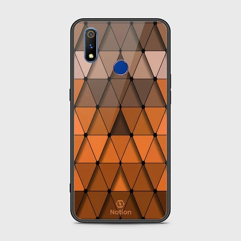 Realme 3i Cover - ONation Pyramid Series - HQ Ultra Shine Premium Infinity Glass Soft Silicon Borders Case