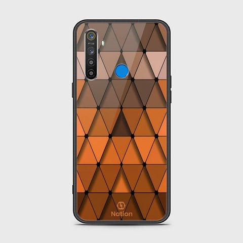 Realme 5 Cover - ONation Pyramid Series - HQ Ultra Shine Premium Infinity Glass Soft Silicon Borders Case