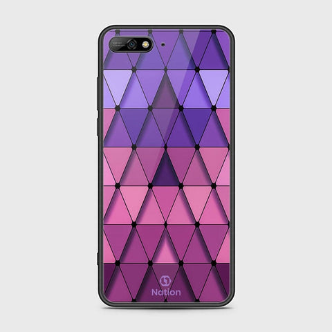 Honor 7A Cover - ONation Pyramid Series - HQ Ultra Shine Premium Infinity Glass Soft Silicon Borders Case