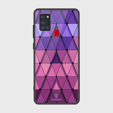 Samsung Galaxy A21s Cover - ONation Pyramid Series - HQ Ultra Shine Premium Infinity Glass Soft Silicon Borders Case