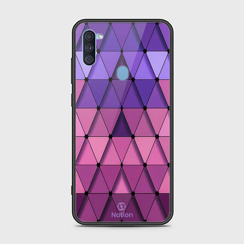 Samsung Galaxy A11 Cover - ONation Pyramid Series - HQ Ultra Shine Premium Infinity Glass Soft Silicon Borders Case