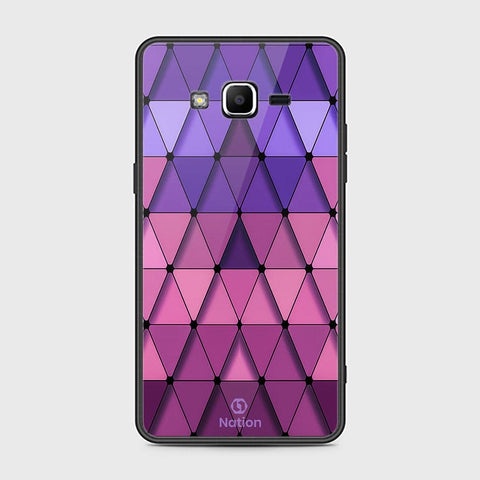 Samsung Galaxy J2 Prime Cover - ONation Pyramid Series - HQ Ultra Shine Premium Infinity Glass Soft Silicon Borders Case