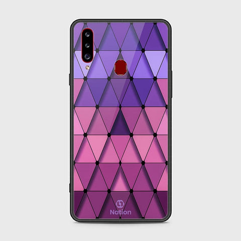 Samsung Galaxy A20s Cover - ONation Pyramid Series - HQ Ultra Shine Premium Infinity Glass Soft Silicon Borders Case