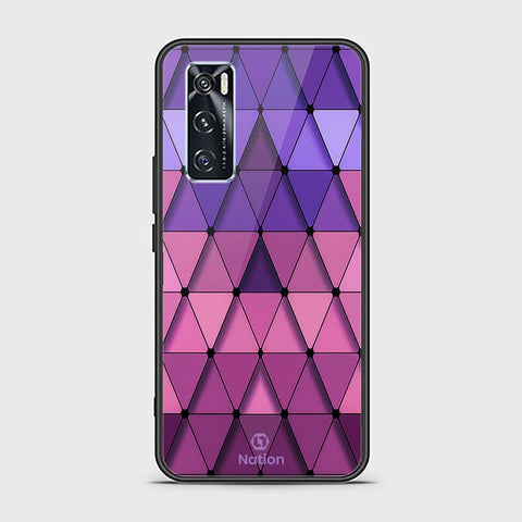 Vivo V20 SE Cover - ONation Pyramid Series - HQ Ultra Shine Premium Infinity Glass Soft Silicon Borders Case