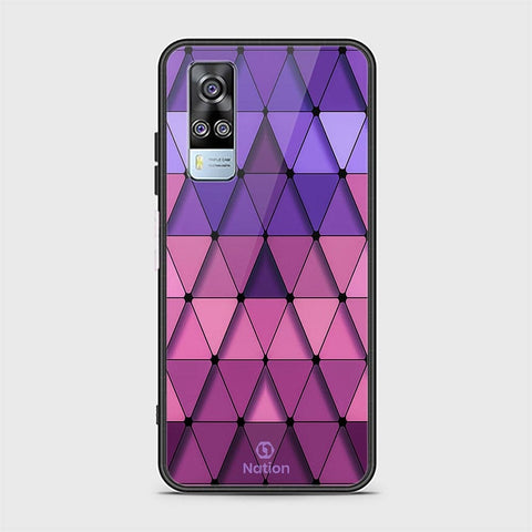 Vivo Y51 (2020 December) Cover - ONation Pyramid Series - HQ Ultra Shine Premium Infinity Glass Soft Silicon Borders Case