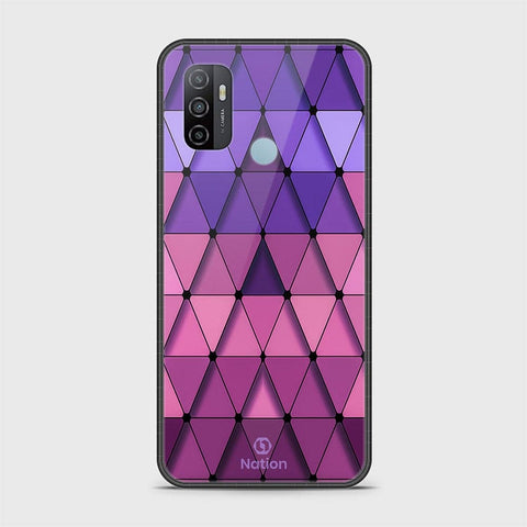 Oppo A53 Cover - Onation Pyramid Series - HQ Ultra Shine Premium Infinity Glass Soft Silicon Borders Case