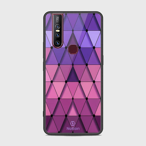 Vivo V15 Cover - Onation Pyramid Series - HQ Ultra Shine Premium Infinity Glass Soft Silicon Borders Case