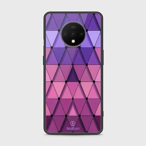 OnePlus 7T Cover - ONation Pyramid Series - HQ Ultra Shine Premium Infinity Glass Soft Silicon Borders Case